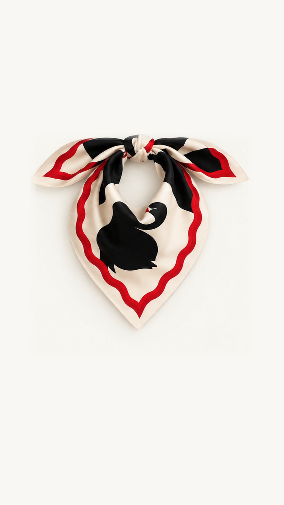 Pañuelo Swanscarf Blanco y Negro anudado tipo bandana