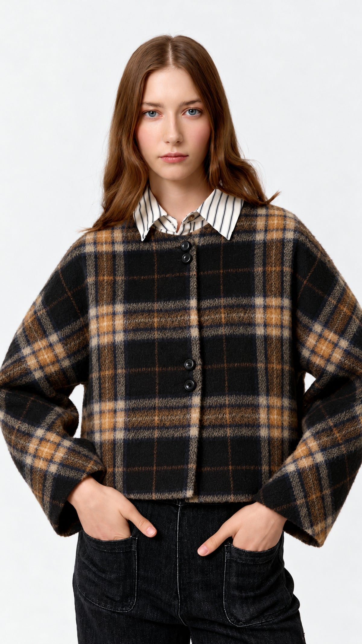 Chaqueta Ingrid Black Check de Biscuit
