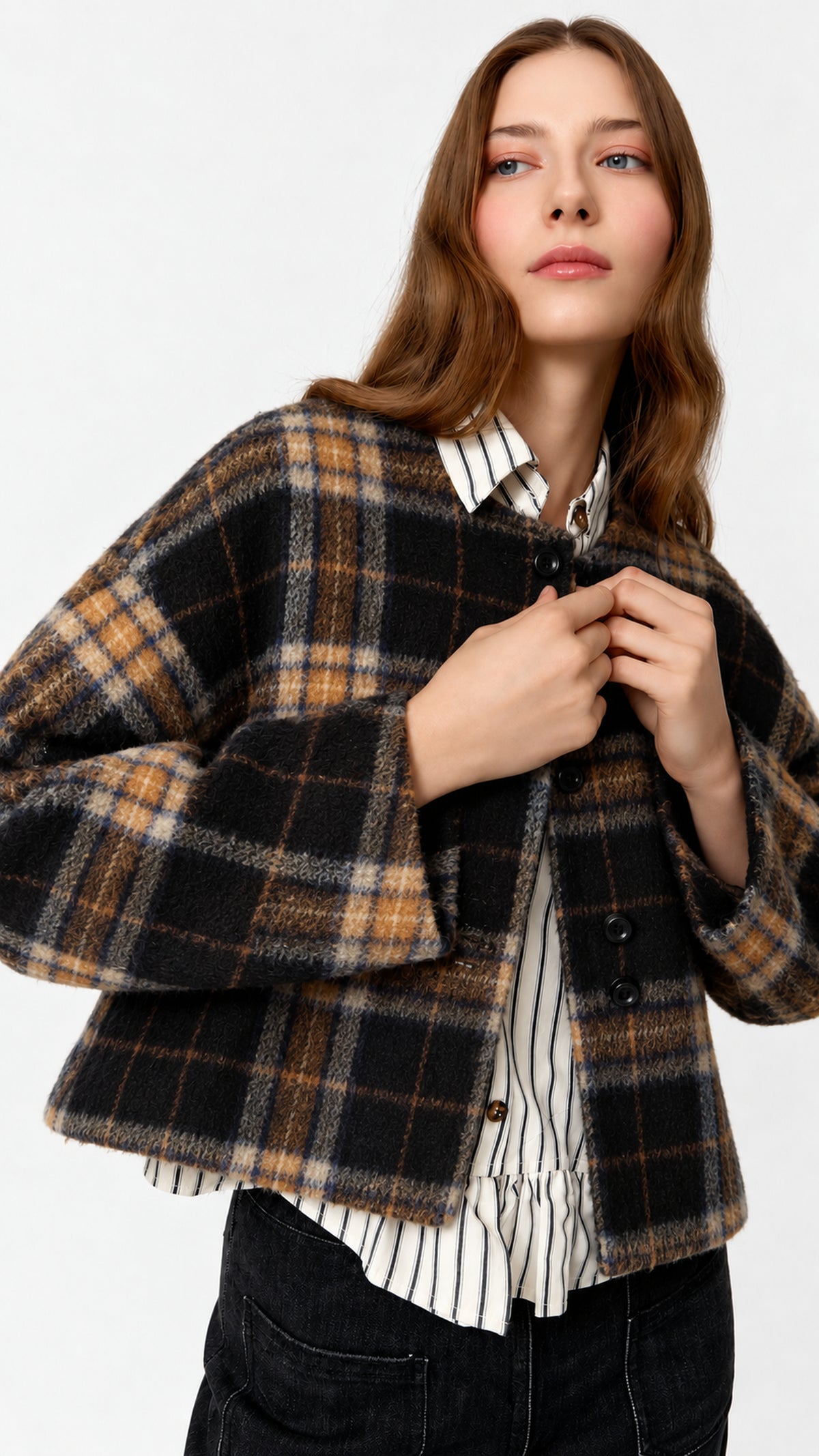 Chaqueta Ingrid Black Check de Biscuit