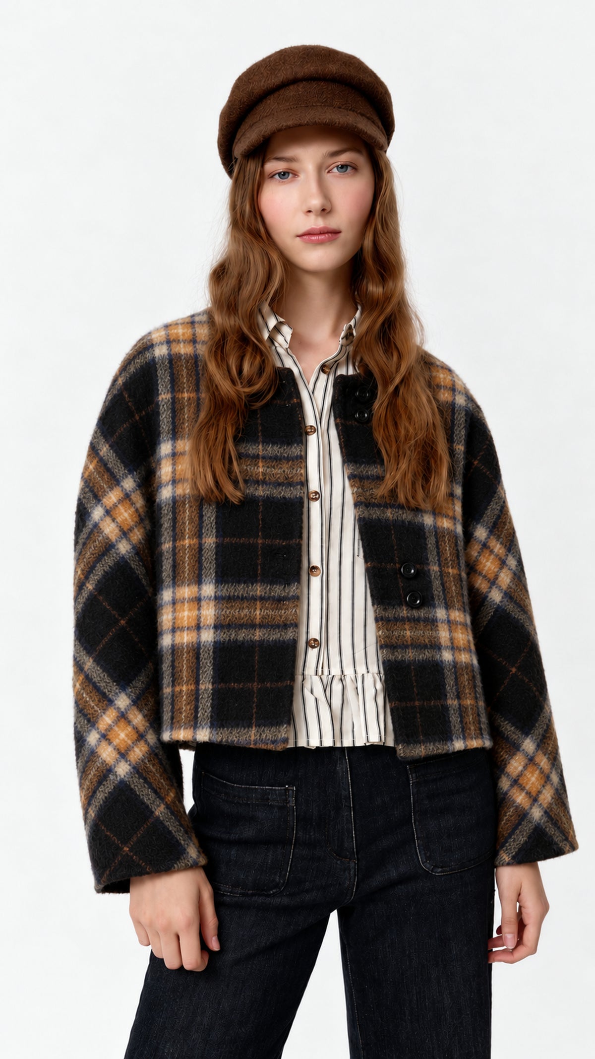 Chaqueta Ingrid Black Check de Biscuit