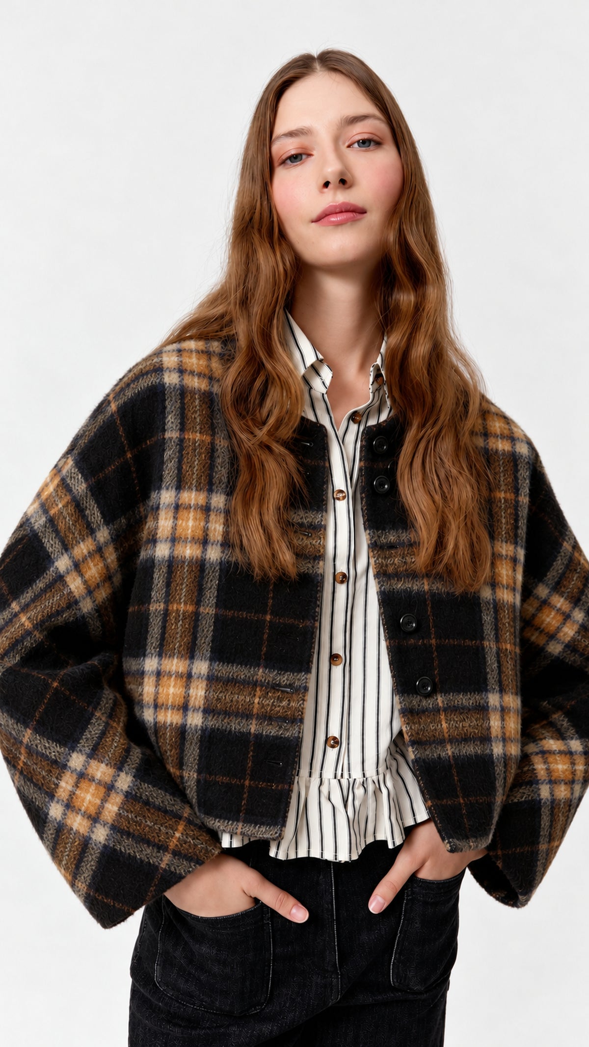 Chaqueta Ingrid Black Check de Biscuit