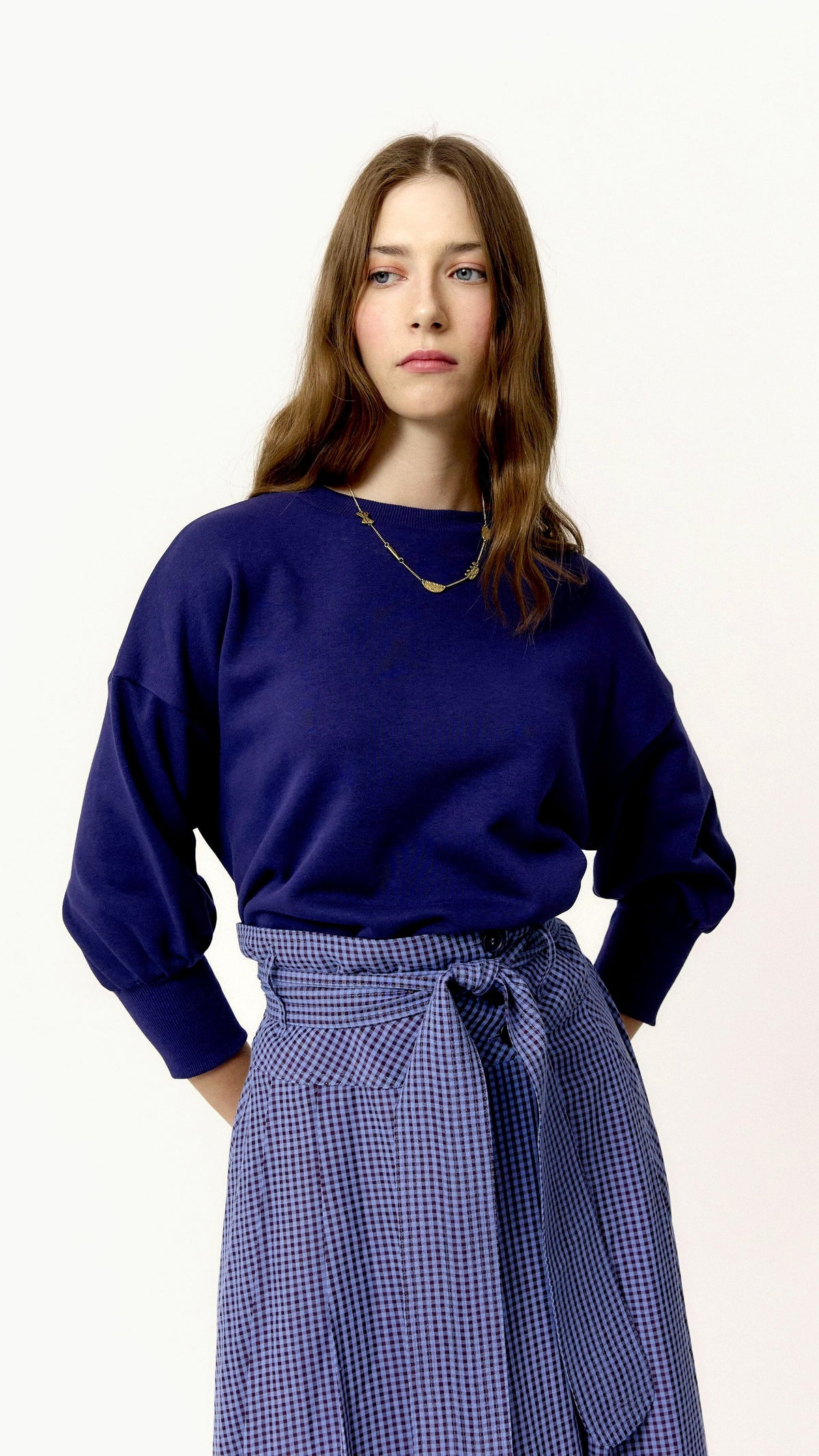 Sudadera Musetta azul navy - detalle frontal