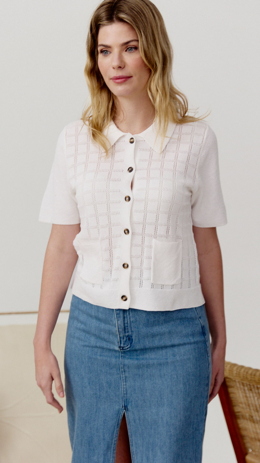 Top Boogie calado blanco de Biscuit